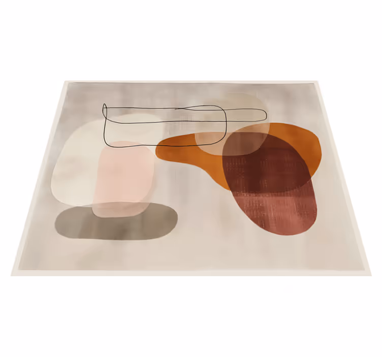 Abstrakta former Vinylmatta beige - Tenstickers