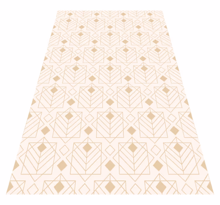 Art déco mönster Vinylmatta beige - Tenstickers