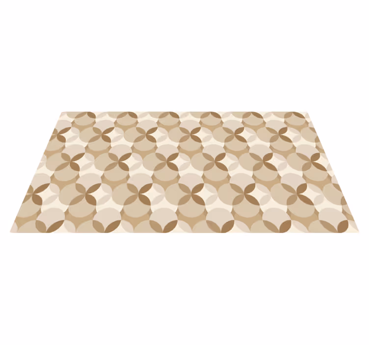 Cirklar Vinylmatta beige - Tenstickers