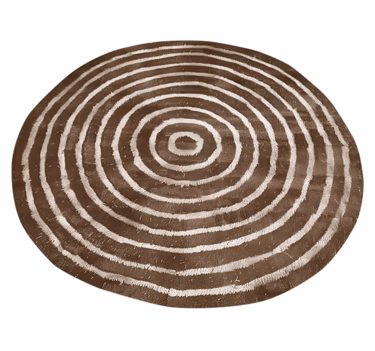 Koncentriska cirklar Vinylmatta beige - Tenstickers
