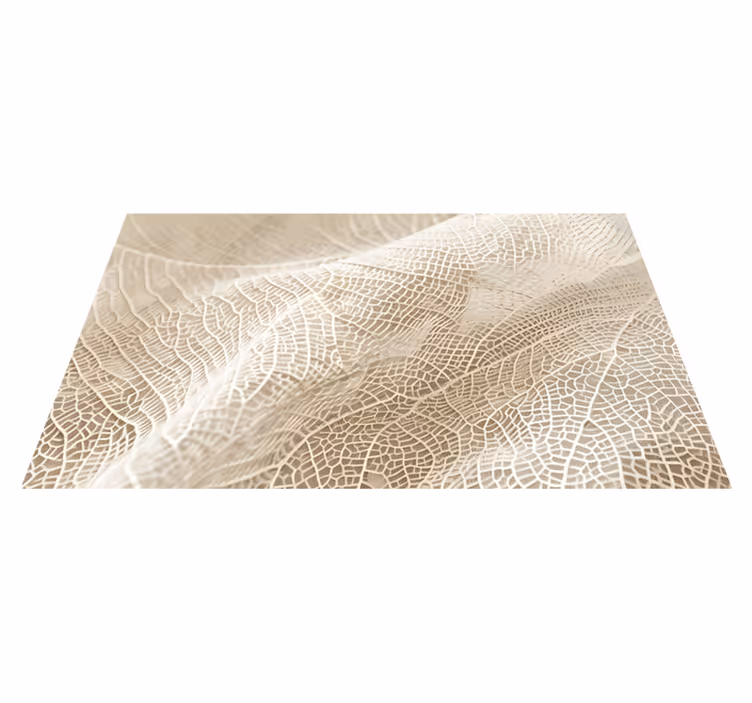 Minimalistiska blad Vinylmatta beige - Tenstickers