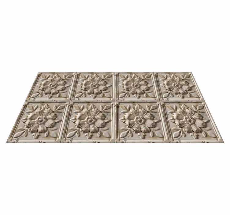 Antika plattor Vinylmatta beige - Tenstickers