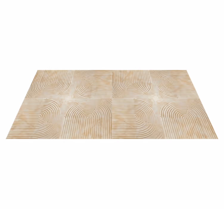 Moderna bågar Vinylmatta beige - Tenstickers