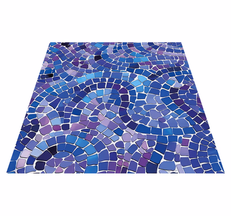Mosaikeffekt Vinylmatta blå - Tenstickers