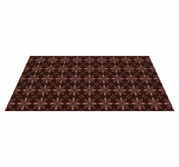 Geometrisk blommig symmetri Vinylmatta foajé - Tenstickers