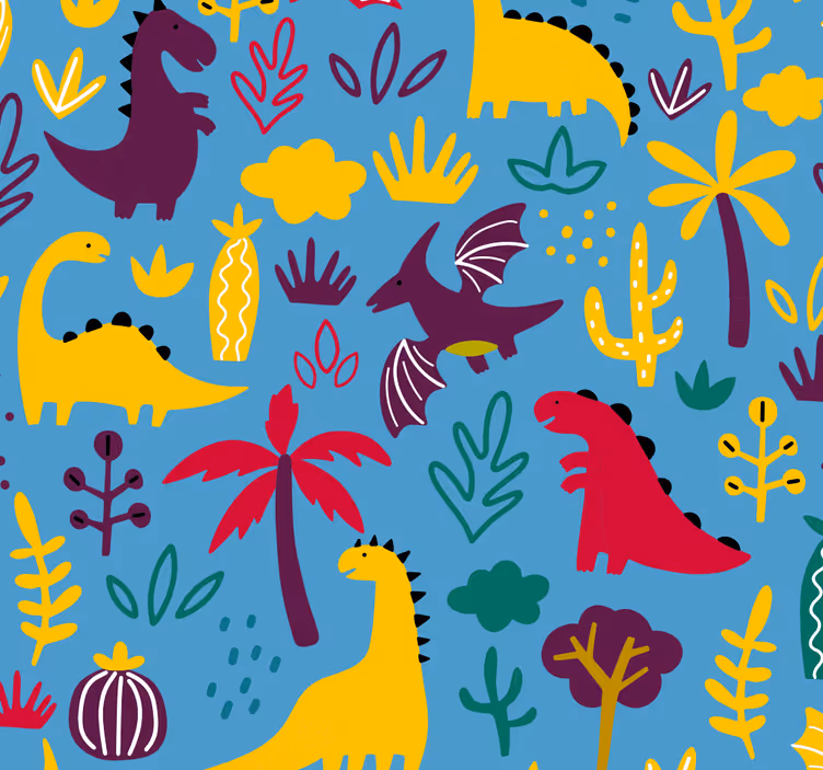 Dinosauriefauna Dyr tapet - Tenstickers