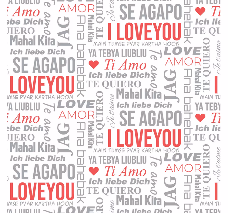 i love you olika språk brev tapet - Tenstickers