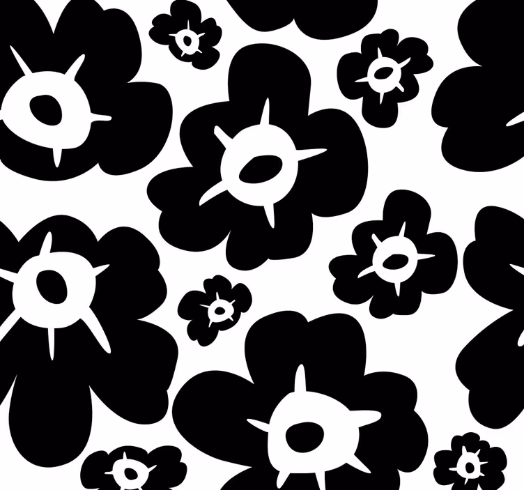 Svart vallmo Tapet blommor - Tenstickers