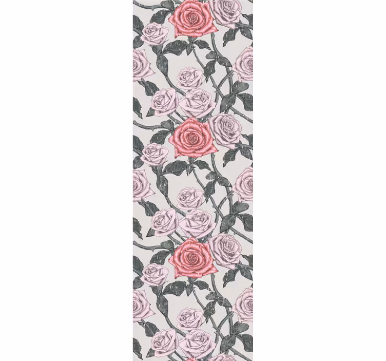Rosa vinstockar mönster Tapet blommor - Tenstickers