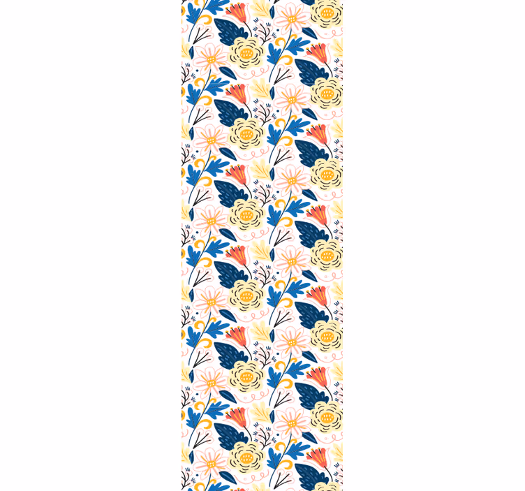 Blommande färgglada design Tapet blommor - Tenstickers