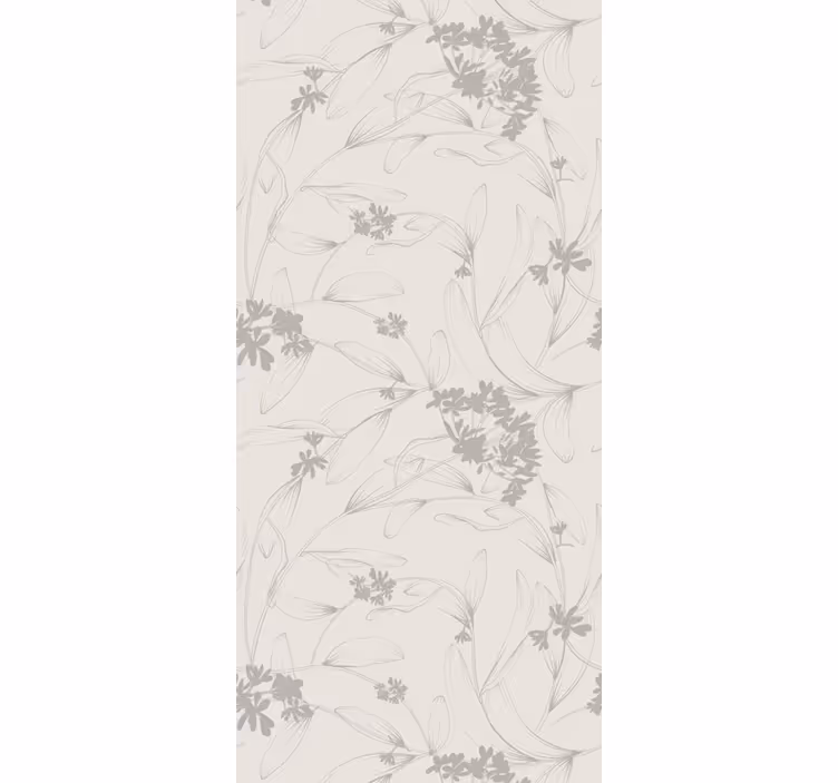 Beige konturmönster Tapet blommor - Tenstickers