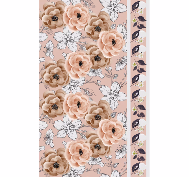 Elegant beige arrangemang Tapet blommor - Tenstickers