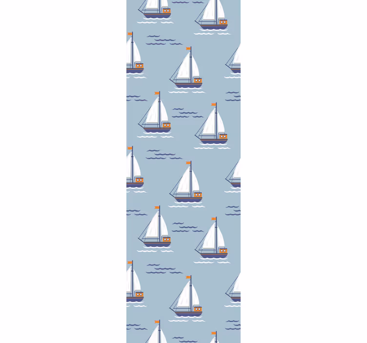 Segelbåtar på vågor badrumstapet - Tenstickers