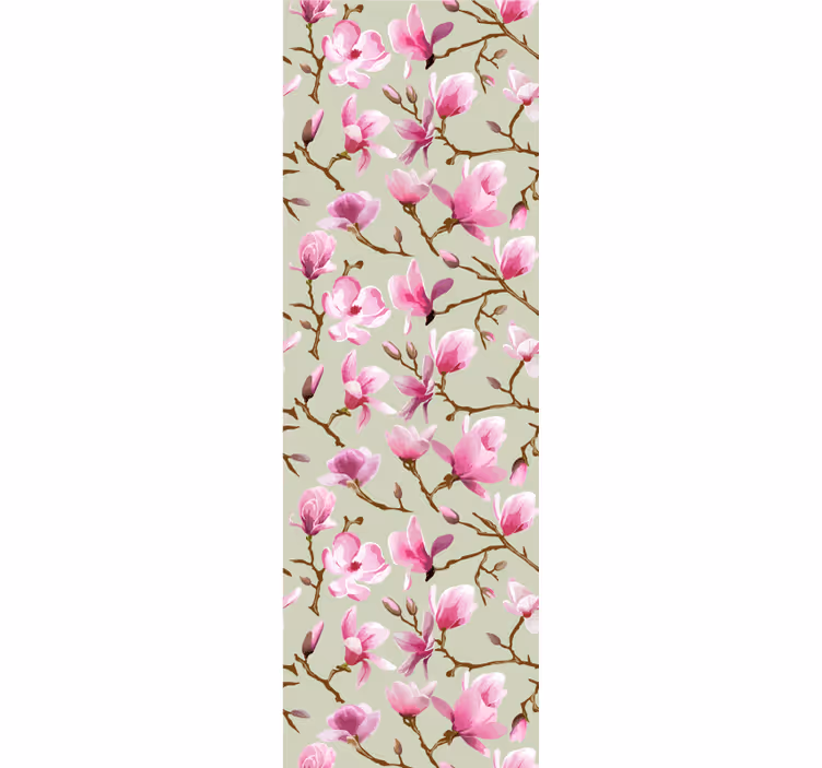 Rosa blomma grenar Tapet blommor - Tenstickers