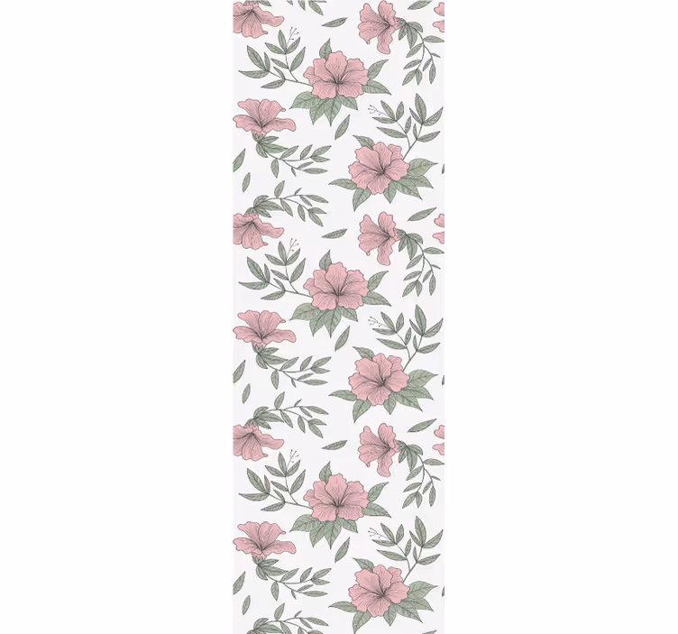 Rosa blommotiv tapet matsal - Tenstickers