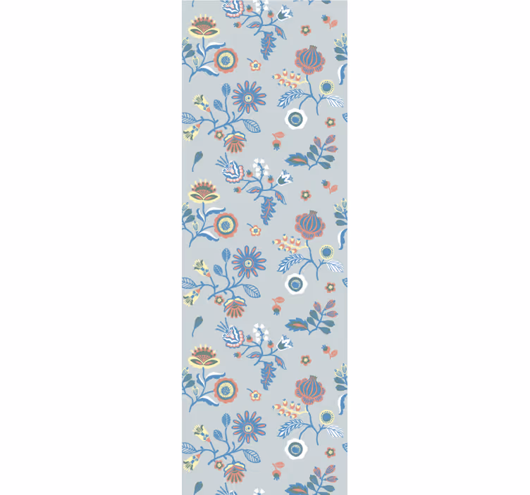 Illustrativ blomdesign Tapet blommor - Tenstickers