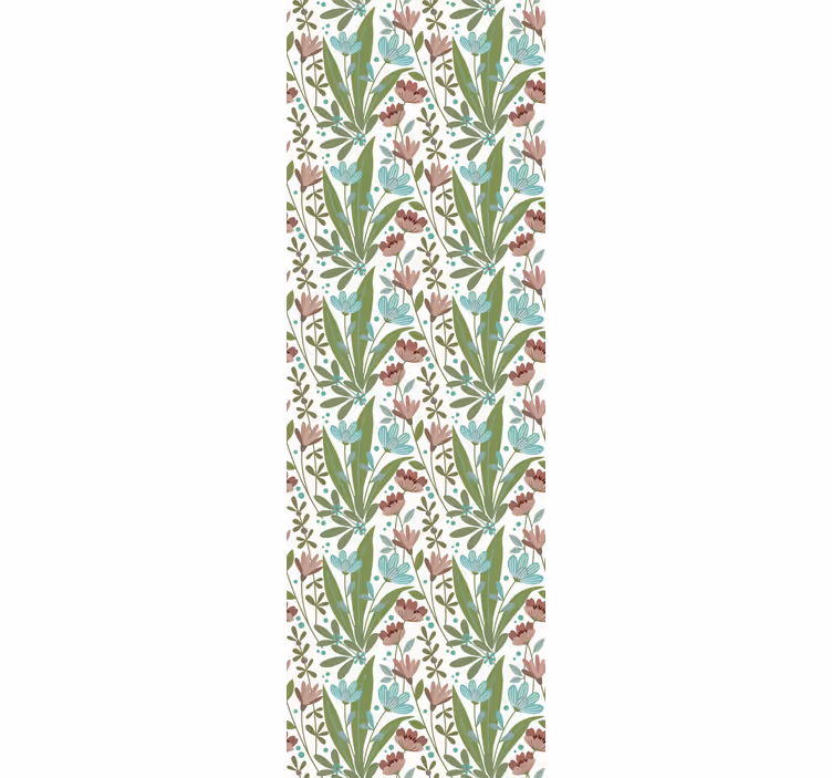 Blommiga blad arrangemang Tapet blommor - Tenstickers