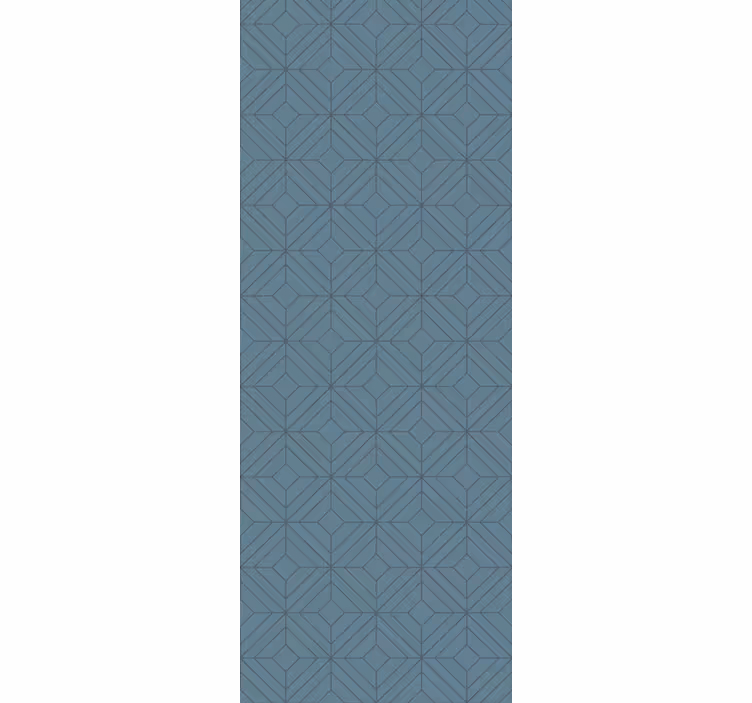 Art déco blå linjer tapet geometriska former - Tenstickers