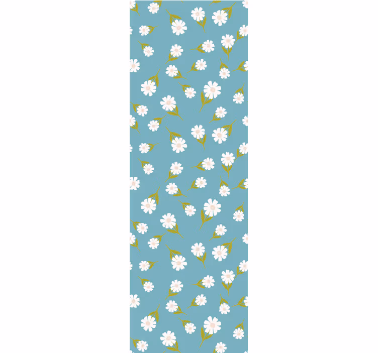 Turkos daisy scatter Tapet blommor - Tenstickers