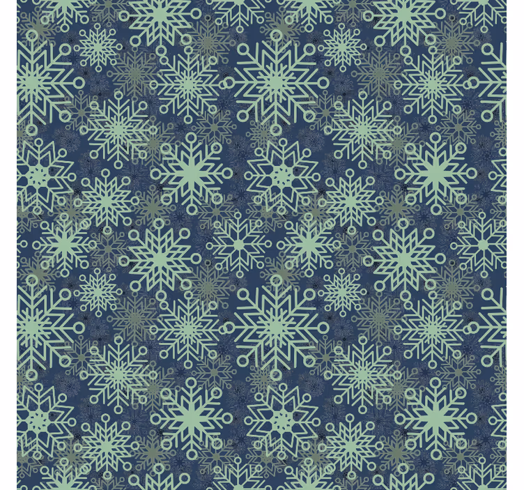Blå snöflinga dekor Tapet jul - Tenstickers