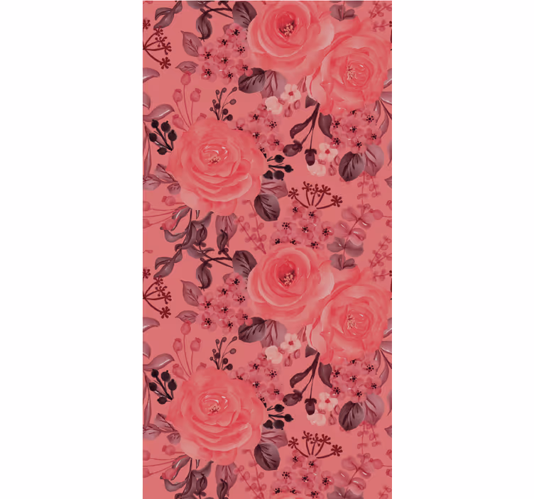 Rosa ros blomstra Tapet blommor - Tenstickers