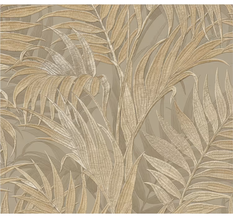 Tapet blad beige palmstruktur - Tenstickers