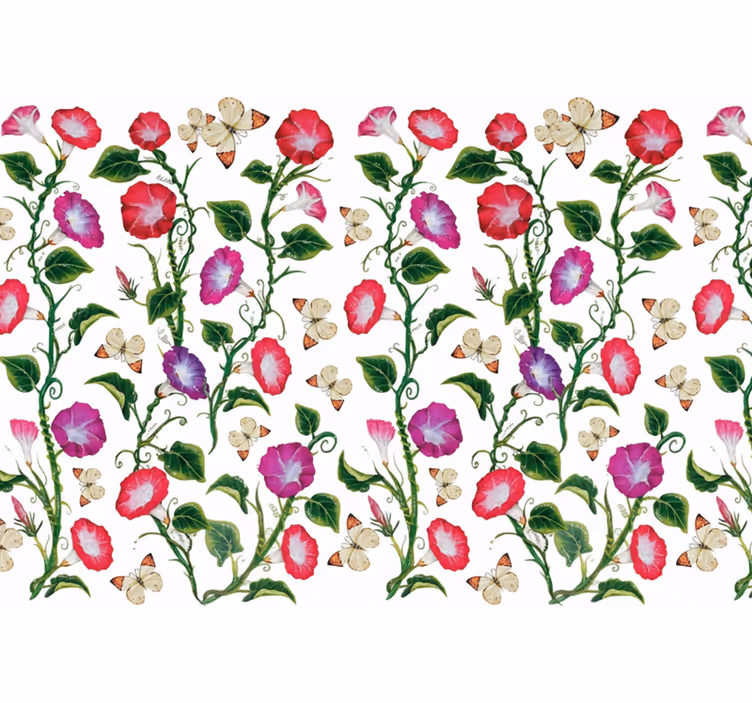 Tapet blommor rosa och lila trumpetblommor - Tenstickers