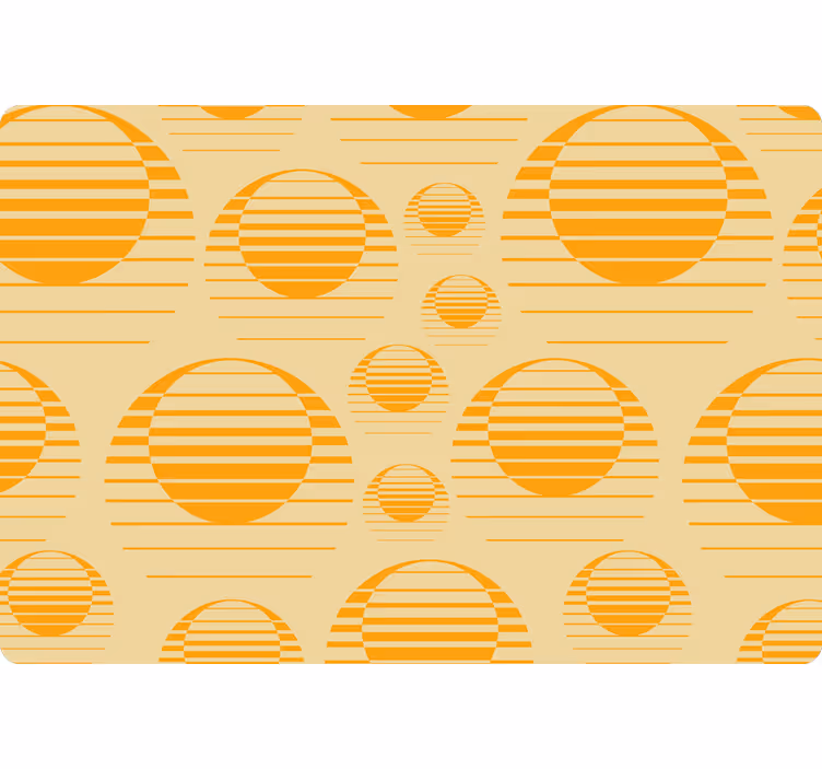 Tapet geometriska former retro orange solar - Tenstickers