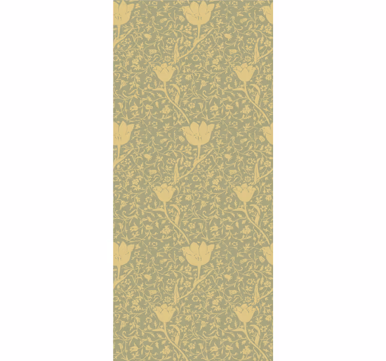 Tapet natur guld och grön subtil blommönster - Tenstickers