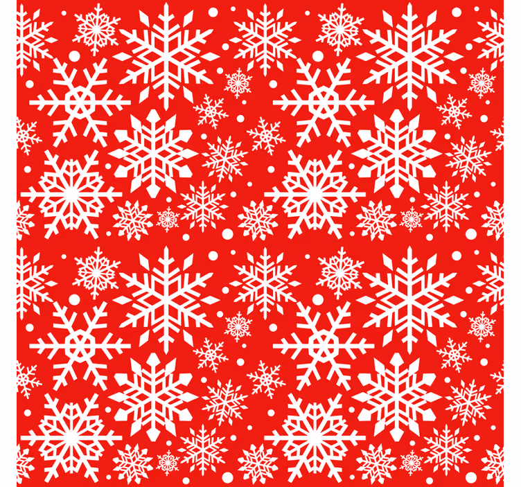 Tapet jul röda snöflingor - Tenstickers