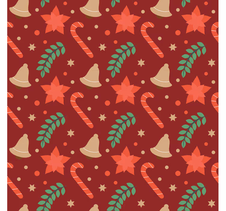Tapet jul med julgodis mönster - Tenstickers