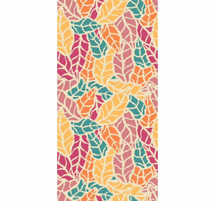 Tapet blad färgglad mosaik - Tenstickers