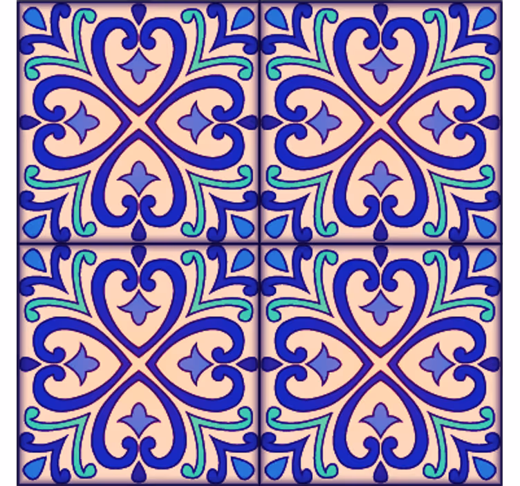 Tapet plattor talavera blommor - Tenstickers