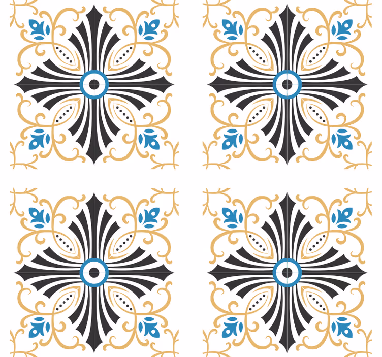 Tapet prydnadsföremål vintage kors spiral design - Tenstickers