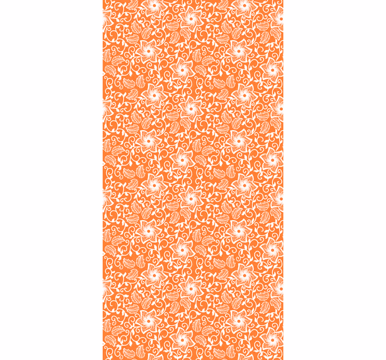 Tapet blommor paisley orange mönster - Tenstickers
