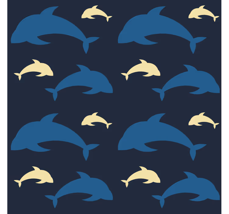 Tapet sovrum 3 delfiner i havet - Tenstickers