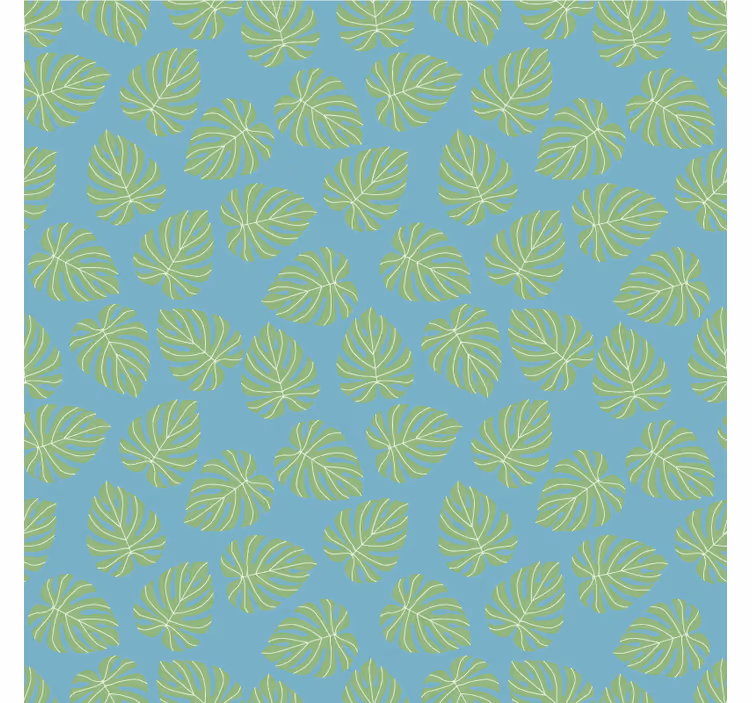 Tapet sovrum sommargröna lövdesign - Tenstickers