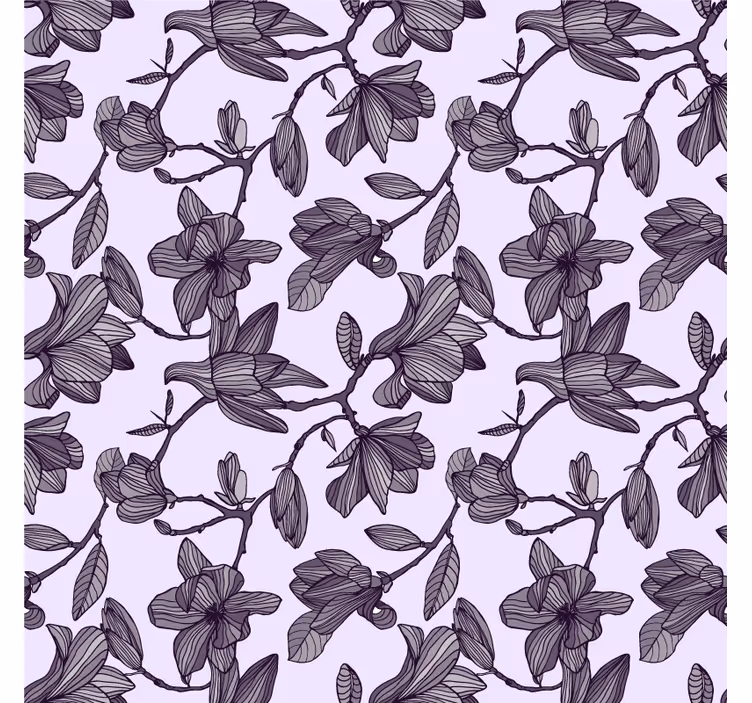 Tapet sovrum söt magnolia design - Tenstickers