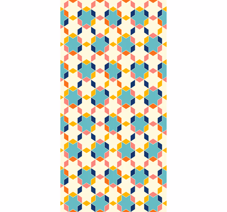 Fondtapet vardagsrum geometrisk tessellation - Tenstickers