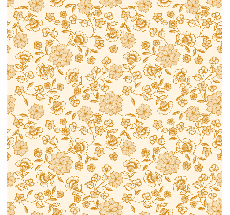 Fondtapet vardagsrum blommig orange paisley - Tenstickers