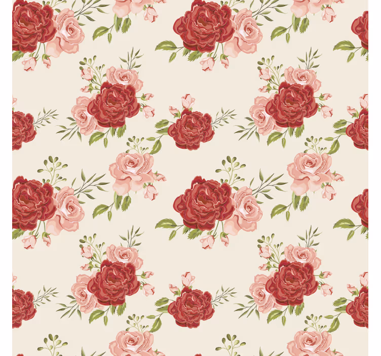 Tapet blommor graciösa rosor - Tenstickers
