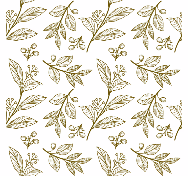 Elegant leaf emblem tapet sovrum - Tenstickers