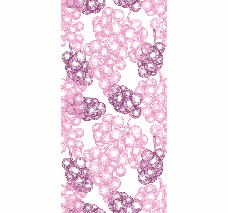 Tapet sovrum handritade rosa och lila druvor - Tenstickers