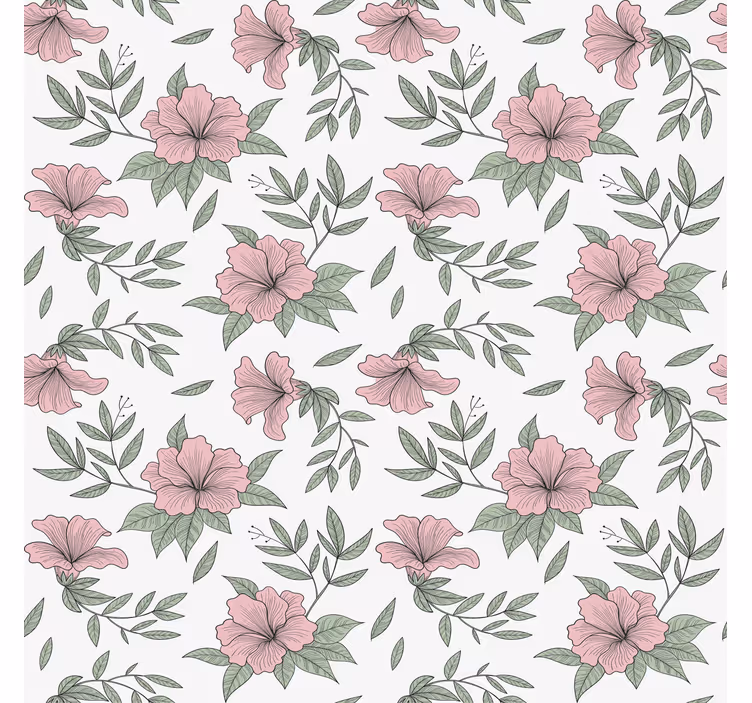 Tapet sovrum med blommönstrad yta - Tenstickers