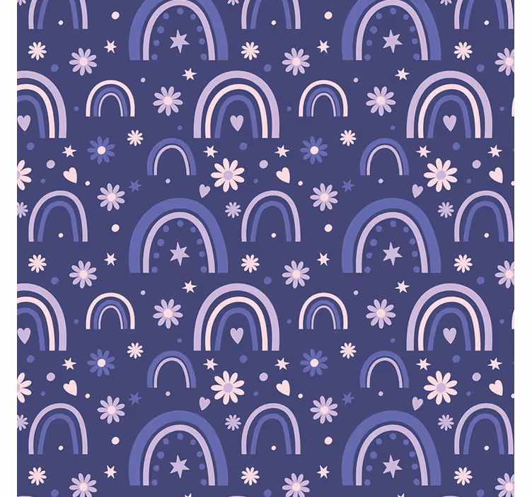 Tapet sovrum lila regnbågar - Tenstickers