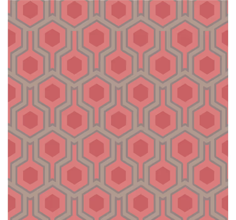 Tapet kontor 70-tals rosa hexagoner - Tenstickers
