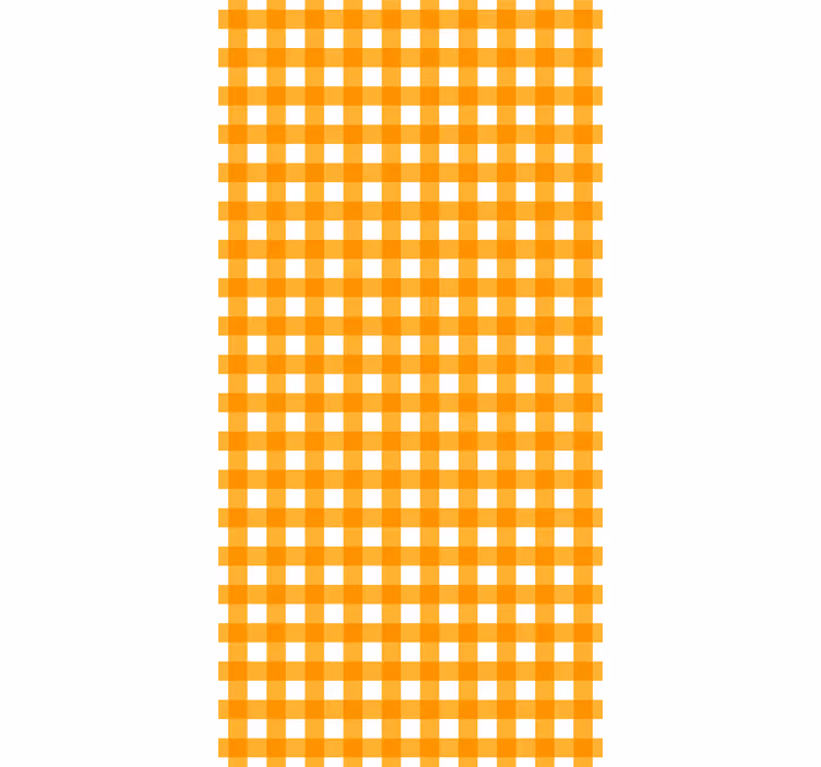 Tapet korridor orange och vita mönstrade rutor - Tenstickers
