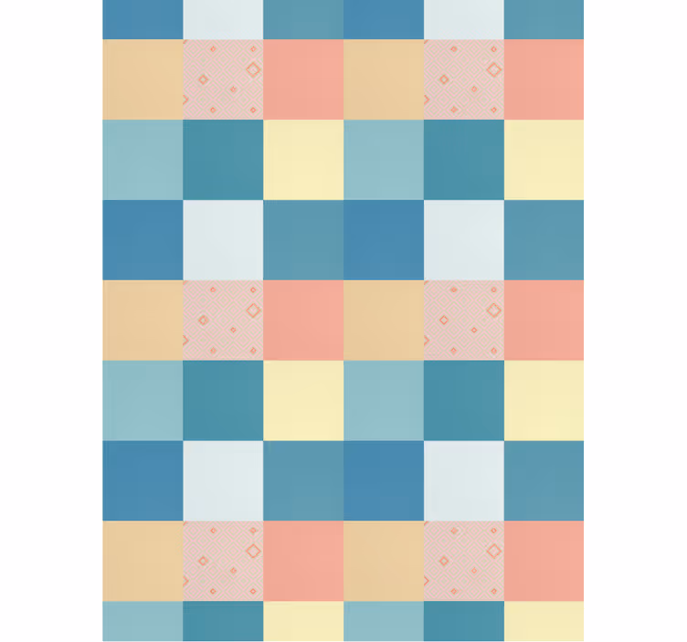 Tapet korridor patchwork färgglad retro mönster - Tenstickers