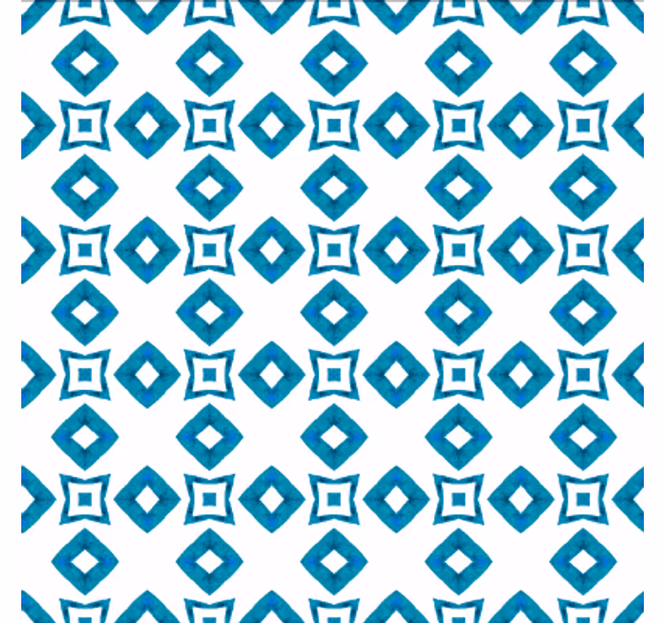 Tapet matsal geometrisk blå diamantdesign - Tenstickers
