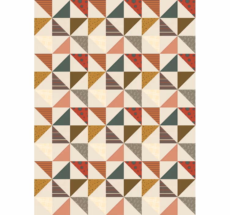 Tapet matsal patchwork geometriskt triangelmönster - Tenstickers
